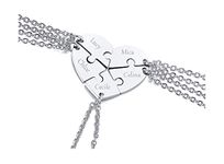 VNOX 2/3/4/5 Pcs Customize Personalised Friendship/Love Family Puzzle Couple Pendant Necklaces for Lover Friend BFF,Stainless Steel Jewellery,Free Engraving