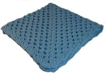 Baby Blanket (Cozy) for Newborn, Infant or Toddler Boy or Girl Size 30" x 30" Perfect for Stroller, Car Seat or Security Blanket Machine Wash and Dry. Handmade in The U.S.A. (Blue)