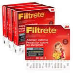 Filtrete 20x20x4 Furnace Filter, MPR 1000, MERV 11, Healthy Living Ultimate Allergen 3-Month Pleated 4-Inch Air Filters, 4 Filters