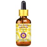 Deve Herbes Pure Golden Jojoba Oil (Simmondsia chinensis) with Glass Dropper Natural Therapeutic Grade Cold Pressed 30ml