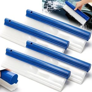 Goaste 4 Pack 12.4 Inch Car Drying Squeegee, Automotive Silicone Water Blade, Flexible Auto T-Bar Water Wiper, Professional 3-Layer Car Window Squeegee for Windshield, Glass, Mirror, Bathroom, Blue