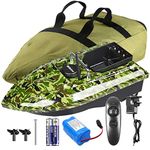 500m Fishing Bait Boat,Smart RC Bait Boats Speedboat,Carp Fishing Hook Post Boat,1.5kg Loading Hopper,Double Motor,Portable Handbag (Camo Boat)