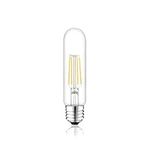 NOVELUX 5 Inch Edison Bulb,4000k Neutral White E26 Led Bulb 60 Watt Dimmable,6W T10 Bulb Clear Glass Long Tubular Light Bulbs,T9 Bulbs for Bathroom Vanity Light,Wall Sconces,Pendant(1 Pack)