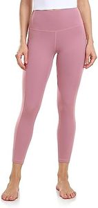 Colorfulkoala Women's High Waisted Yoga Capris 21" Inseam Leggings with Pockets(XS, Mauve Pink)