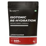 Carbamide Forte Isotonic Powder | Pre Workout Supplement For Men And Women| Instant Energy Drink for PreWorkout | Electrolytes Powder with added BCAA & L Glutamine - Litchi Flavour - 500g (Pack of 1)
