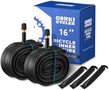 Corki Cycles 16 Inch Bike Tube 2 Pack, Stroller Tire Tube 16” x 2.2 2.25 2.3 2.35 2.4 Schrader Valve 32mm, Butyl Rubber Bicycle Tube Replacement