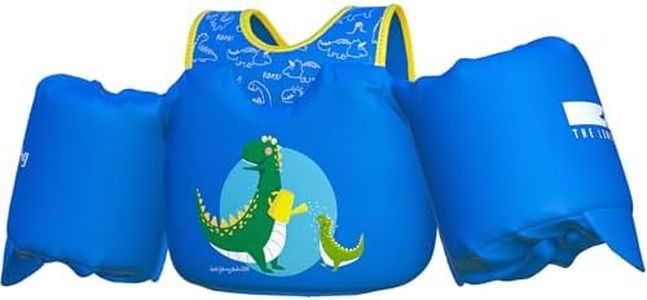 Dark Lightning Toddler Floaties, Swim Vest for Boys and Girls Age 2-7 Years Old, 20-50 Pounds Children Water Wings Arm Floaties in Puddle/Sea/Pool/Beach (Dinosaur), Blue