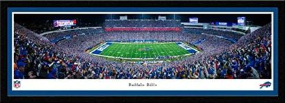 Buffalo Bills, Night Game - 42x15.5-inch Single Mat, Select Framed Picture by Blakeway Panoramas