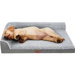 Fur & Bone Velvet Dog Bed with Orthopedic Egg Crate Foam for Joint Support Medium Dog Sofa Bed with Non-Slip Bottom and Washable Zipped Cover for Easy Cleaning