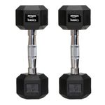 amazon basics Rubber Encased Hex Dumbbell Weight Set Of 2, 5 Kg,Black