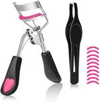 HOXBEIT Eyelash Curlers Kits, Lash Curler for Lashes D Curl with 10 Eyelash Curler Silicone Refill Pads & 1 Tweezers Nipper