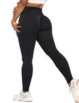 INSTINNCT Womens Leggings Yoga Pants Legging High Waist Butt Lift Booty Tummy Control Workout Pants Yoga Sport Gym Activewear (#6 Plain Black,S)