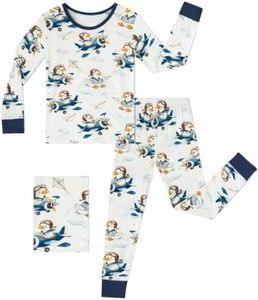 GUISBY Baby Rayon of Bmamoo Printed Pajamas Set Long Sleeve 2 Piece 5-6T