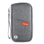 Storite Nylon Rfid Travel Family Passport Holder Wallet Organizer For Credit Debit Card Boarding Pass With Removable Hand Strap For Men And Women (Grey, 13 X 3 X 23 Cm)