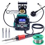 YIHUA 939D+ III EVO Digital Soldering Iron Station Kit with 4 Preset Channels, Dual-LCD Display System, Sleep Mode, 2 Helping Hands, a LED Magnifier Lens, and More for Soldering & Desoldering(UK Plug)