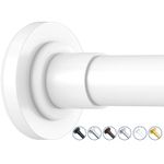 SUNALLY Shower Curtain Rod, Adjustable 32-89 Inch Spring Tension Shower Rods Stainless Steel Telescoping Curtain Rod for Bathroom, No Drilling, No Slip, No Rust, White