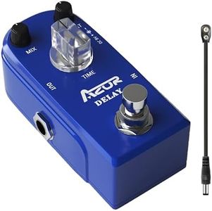 AZOR Delay Guitar Effect Pedal Vintage Delay Mini Pedal with Guitar Pedal Power Cable,9V Battery Clip Converter Power Cable