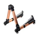 Foldable Guitar Stand, Meeland Universal A-Frame Guitar Stand, Adjustable and Portable Guitar Rest for Acoustic Guitars,Electric Guitars, Bass and Ukulele Ideal for Stage and Home/Rose Gold