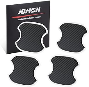 JDMON Car Door Handle Cup Scratch Protector, 4Pcs TPU Carbon Fiber Texture Door Bowl 3D Sticker Universal Fit Door Handle Paint Cover Guard (M)