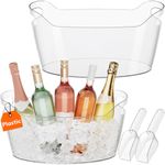 Lifewit 6.5L Ice Bucket for Parties 2 PCS, Portable Champagne Bucket for Cocktail Bar, Clear Plastic Drink Cooler for Beverage/Wine/Beer/Juice, Mimosa Bar Chiller Tub with Scoop 38 x18x20 cm/15x7x8"