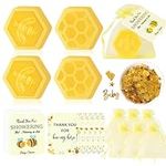 50 Pcs Honeycomb Baby Shower Favors Soaps Handmade Bee Scent Soaps with Yellow Gift Bags and Thank Cards for Baby Shower Favors Guest Gender Reveal Party Honey Keepsake Souvenirs