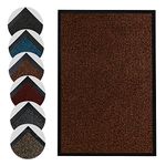 Homatz Indoor Door Mat - Heavy Duty Rubber, Floor and Kitchen Mats - Non Slip, Washable and Dirt Trapper Doormats Super Absorbent Multicolor Barrier Matts (Rust, 40x60cm)