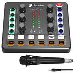 UltraProlink UM1002 Sing Along PRO|Portable Bluetooth Audio Mixer Interface|Sound Card for Karaoke,Podcast,Singing,Live Broadcast|12 sound effects|Record on Mobile|Dual Mic Input|Condenser Mic