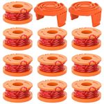 MUETKNYE Trimmer Spool Line for Worx,12 Pack WA0010 Edger Spools Replacement for Worx, Trimmer Line Refills 0.065 inch for Worx, Suitable for Worx String Trimmers