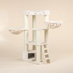 RHRQuality Cat tree for large cats Corner Coon XXL extra big breed trees scratch post and adult towers Furniture scratcher activity centre (Beige)