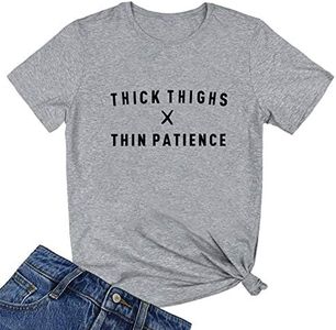YITAN Women's Cute Juniors Tops Teen Girl Tee Funny T Shirt Grey Small