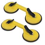 2 Pack Glass Suction Cups Heavy Duty Aluminum Vacuum Plate Handle Glass Holder Hooks to Lift Large Glass/Tile Suction Cup Lifter/Moving Glass/Pad for Lifting/Dent Puller(Yellow)