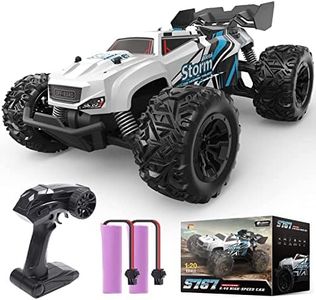 DEERC RC Car, Remote Control Monster Truck W/ 2 Batteries for 40 Min Play, All-Terrain 2.4GHz RTR Rock Crawler Beginners Toy Boys Girls Kids Gift