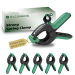 SYEONKOS Spring Clamps 6Pcs, Plastic Heavy Duty Spring Clips, Wood Working Projects and Photography Studios, Extra Strength and Grip Clips for Home Improvement (4-Inch)