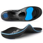 PCSsole Orthotic Insoles with High & Medium Arch Support - Comfort Gel Work Boot Insert for Flat Feet, Plantar Fasciitis, Running, Walking, Over Pronation for Men and Women, High Arch - Black, M:(Men