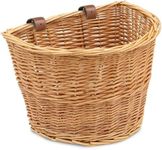 Prosource Wicker Bike Basket Front Cargo for Women and Men, Fits Most Bikes, Beach Cruiser, Stationary Bike, Ebike, Road Bike, Light Brown