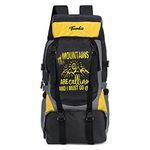 Trunkit Waterproof Travelling Trekking Hiking Camping Bag Backpack Series 55 litres Mt Calling Rucksack With Rain Cover (Yellow)