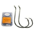 Kunsilane Circle Hooks Fishing Hooks Saltwater Offset Sport Octopus Catfish Hooks 10/0,50PCS Big Large Fish Hooks High Carbon Steel