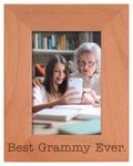 ThisWear Birthday Gift for Grandma Best Grammy Ever Natural Wood Engraved 4x6 Portrait Picture Frame Wood