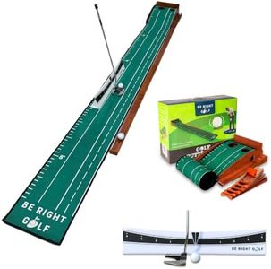 Golf Putting Mat with Putting Plane Rail Training Aid for Indoor Outdoor Use