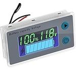 10-100V Digital Battery Capacity Tester Battery Indicator Golf Cart Voltage Temperature Switch Meter Panel （12V-Alarm）