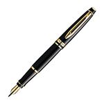 Waterman Expert Gold Trim Fountain Pen, Fine Nib (Black)