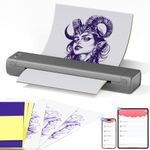 Itari M08F Tattoo Stencil Printer - Tattoo Transfer Machine Thermal Copier with 10pcs Transfer Paper, Bluetooth Stencil Printer for Tattooing, Tattoo Mchine Kits Compatible with Phone Ipad & PC, Gray