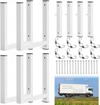 Hmxknlv Aluminum Trailer Ladder Rack, 4 Racks, Side Mount, Enclosed Trailer, with Buffle and D-Hook for Side Wall