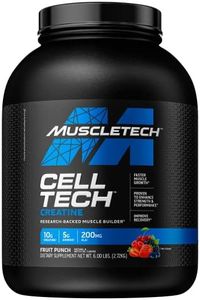 MuscleTech Creatine Monohydrate Powder | Cell-Tech Creatine Powder | Post Workout Drink | Creatine Supplements for Men & Women | Fruit Punch, 2.72 kg (56 Servings)