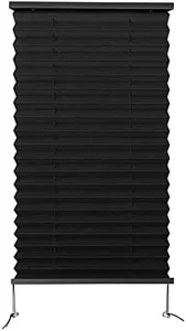 Dulepax RV Blinds - Pleated Shades, 14" W x 24" L Black RV Window Shades for Camper, Travel Trailers, Motorhome's Window