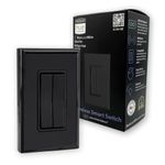 RunLessWire Click for Philips Hue Self Powered (NO Batteries) & Wireless Smart Dimming Switch Friends of Hue Switch Control for Philips Bulbs & Phone App Works with All Smart Home Hubs - Black