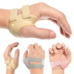 FORTEMOTUS CMC Thumb Brace, Thumb CMC Joint Support Stabilizer for Pain Relief, Tendonitis, Instability, Lightweight & Adjustable Thumb Support Brace for Men and Women (Khaki, Left Hand, Medium)