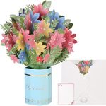 Sea Team Pop Up Card - 3D Flower Bouquet Greeting Card for Birthdays, Anniversaries, Teachers, Thank You's - Comes with Blank Envelope (Sakura)