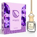 Airganic Aroma Swing - Lavender - 10 ml |Aroma with Essential Oils in Glass Bottle with Wooden Diffuser Lid|Car Freshners|Premium Car perfume| Car Hanging Accessories| Car Accessories Interior