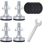 BELLE VOUS 4 Pack of Adjustable M10 x 50mm Furniture Levellers - Foot Leveling Felt Glides & Pronged Tee Nut/Bolt - Home, Office & Restaurant Feet Leveler for Table, Chair, Sofa, Cabinet & Bed Legs